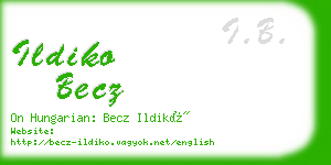 ildiko becz business card